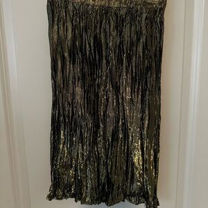 Karen Kane Shimmering Gold Midi Skirt